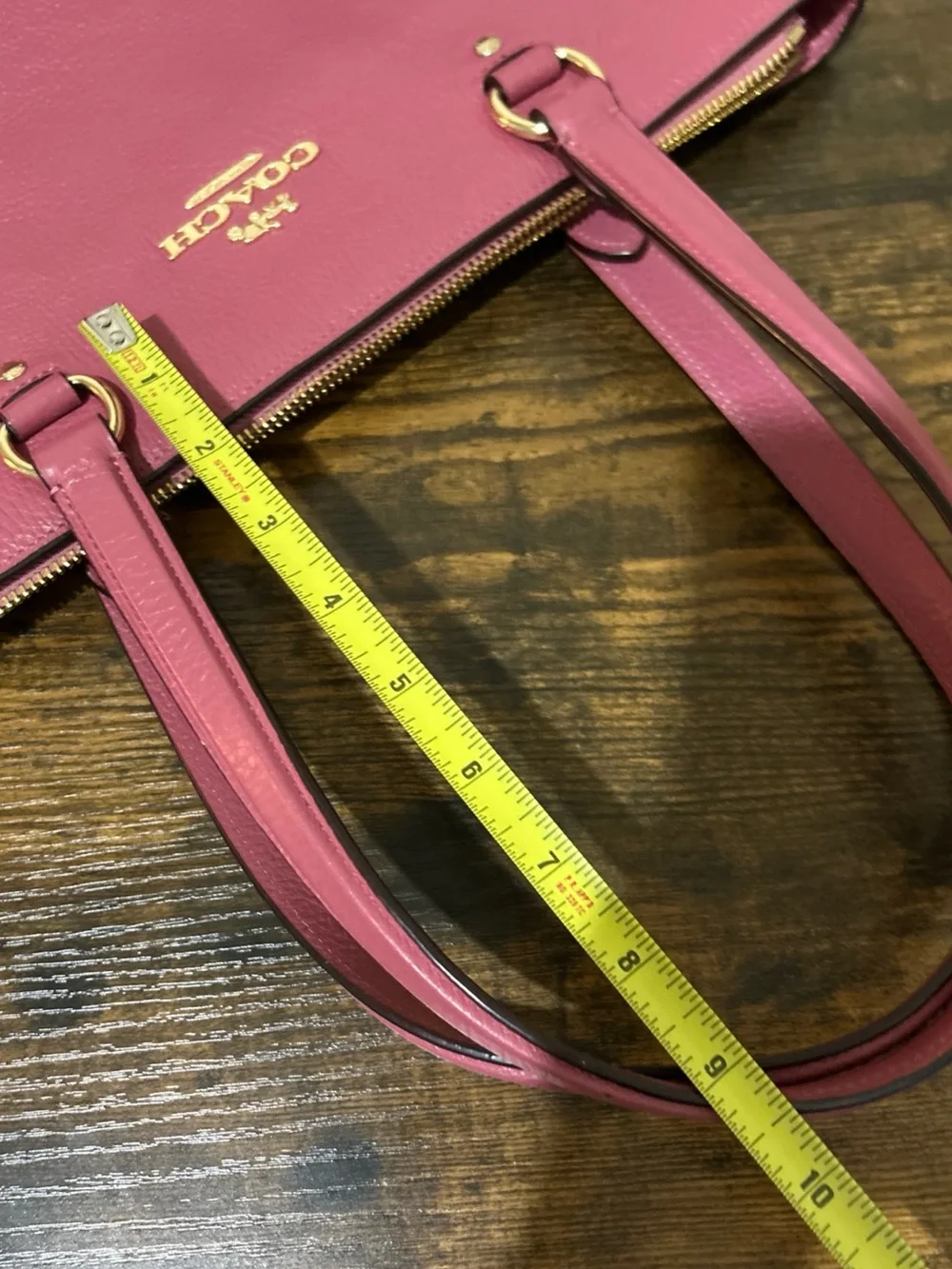 Coach Pebbled Leather Rich Berry Pink Medium Tote
